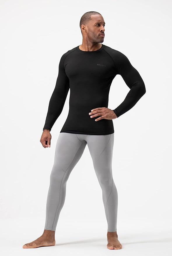 DEVOPS 2 Pack Men's Thermal Long Sleeve Compression Shirts