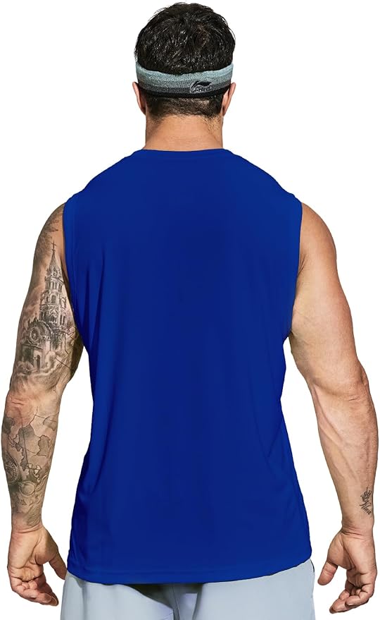 MIER Men's Workout Tank Tops UPF 50+ Swim Shirts Quick Dry Running Sleeveless UV Protection Muscle Tees