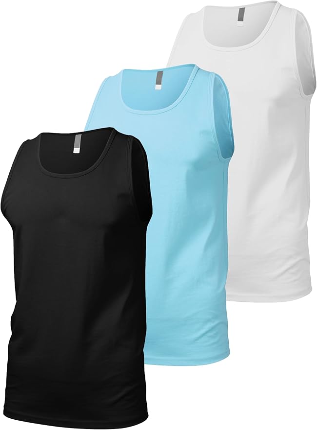 Hat and Beyond Mens Tank Top Soft Performance Boxing Gym Shirts Plain Muscle Tee