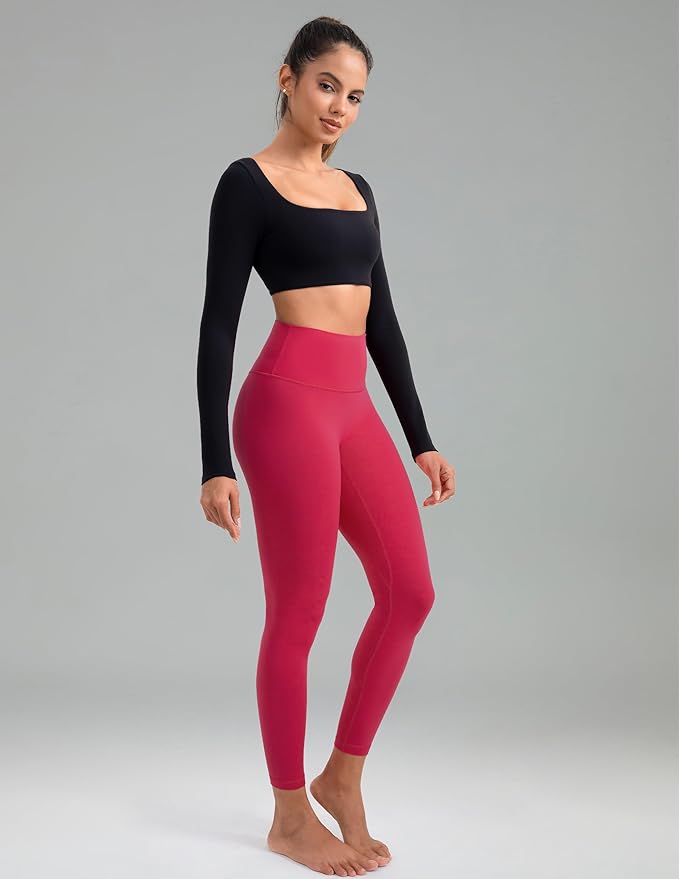 Colorfulkoala Dreamlux No Front Seam Leggings for Women 25"/28" Inseam, Seamless High Waisted Buttery Soft Yoga Pants