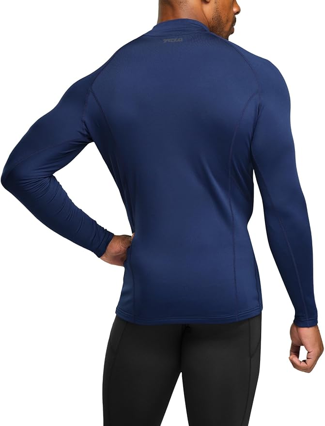 TSLA Men's Thermal Long Sleeve Compression Shirts, Mock/Turtleneck Winter Sports Running Base Layer Top