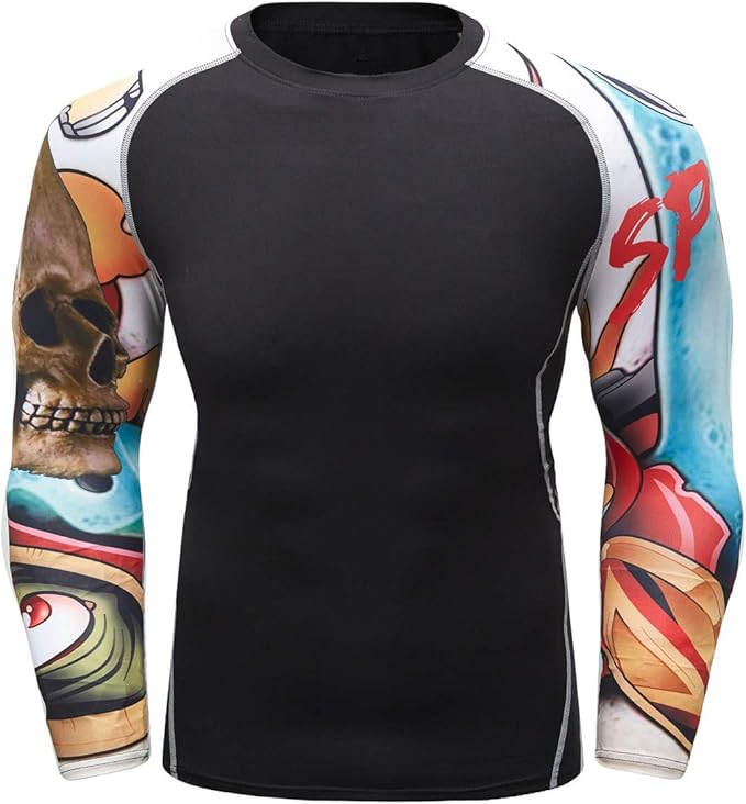 Men's Soft Fit Long Sleeve Workout Rashguard Cool Dry Compression Fitness Shirt