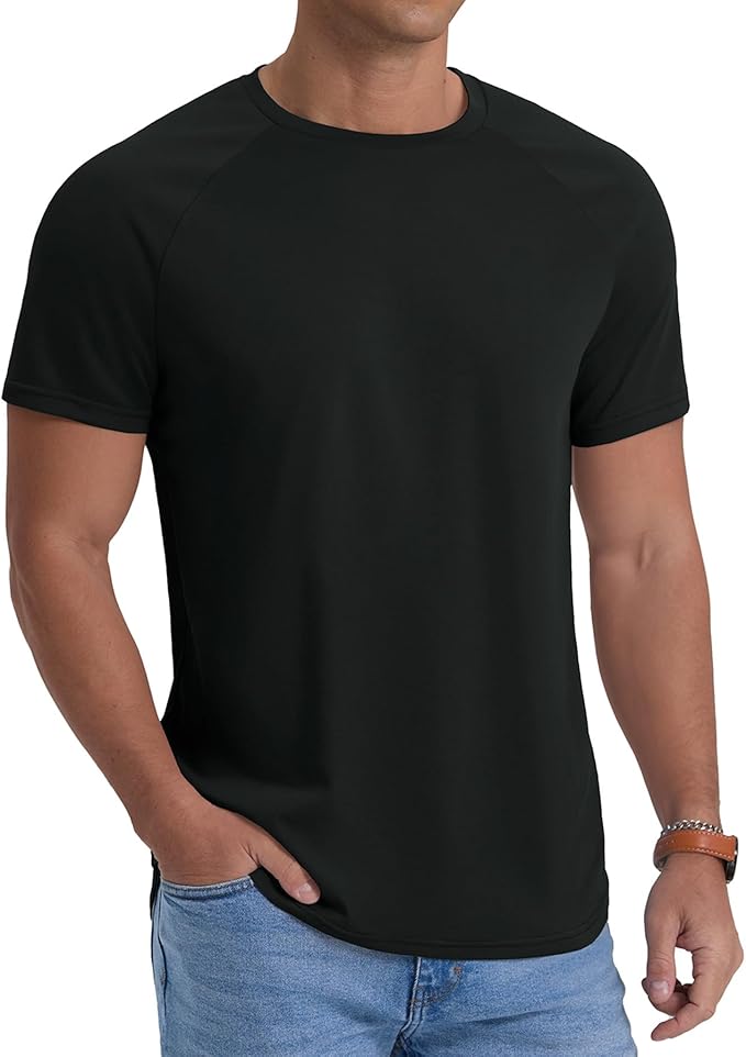 Askdeer Men's T-Shirt Short Sleeve Quick Dry Shirts Lightweight Workout Athletic Tees for Running, Beach, Hiking