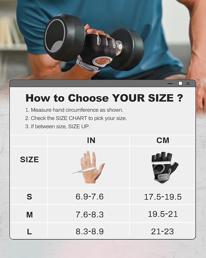 VINSGUIR Workout Gloves for Women and Men, Breathable Weight Lifting Gloves for Gym Exercise, Fitness, Training, and Cycling, with Excellent Grip and Cushion Pads