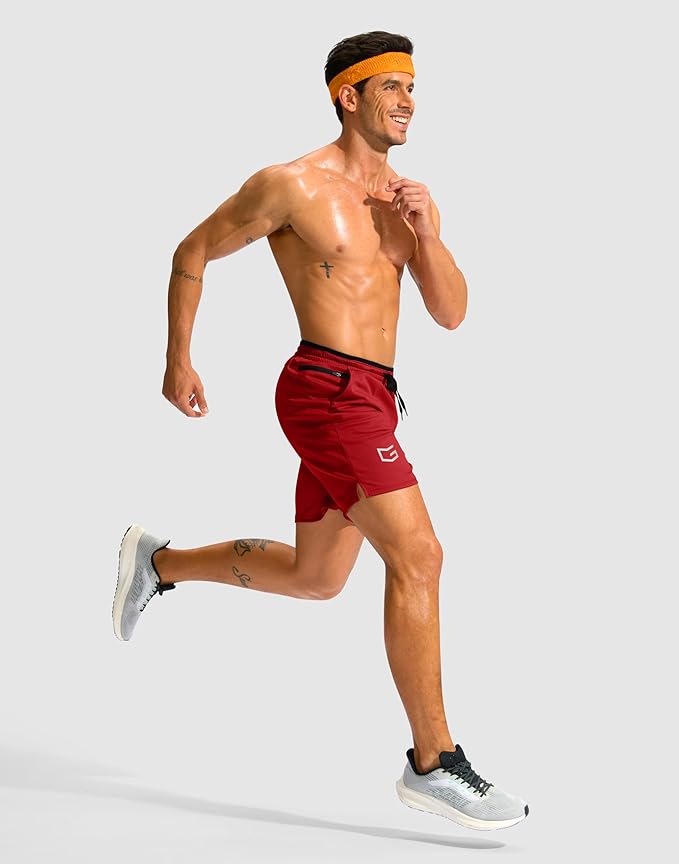 G Gradual Men's Running Athletic Shorts with Zipper Pocket 5"/ 7" Lightweight Quick Dry Gym Workout Shorts for Tennis Active