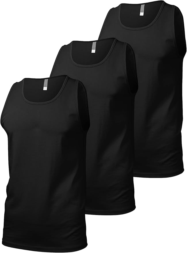 Hat and Beyond Mens Tank Top Soft Performance Boxing Gym Shirts Plain Muscle Tee