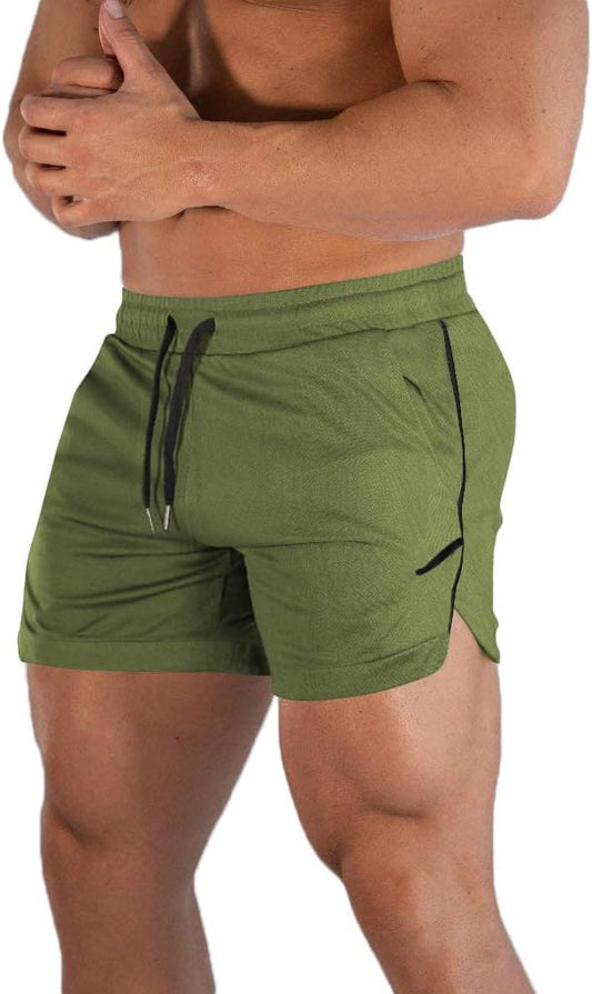 FLYFIREFLY Men's Gym Workout Shorts Running Lightweight Athletic Short Pants Bodybuilding Training