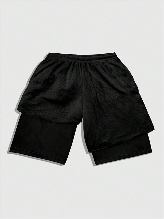 Men's Graphic Shorts with Liner Cross Print Drawstring 2 in 1 Gym Track Bottoms