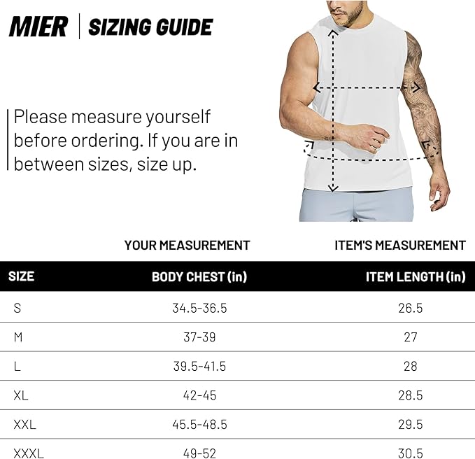 MIER Men's Workout Tank Tops UPF 50+ Swim Shirts Quick Dry Running Sleeveless UV Protection Muscle Tees