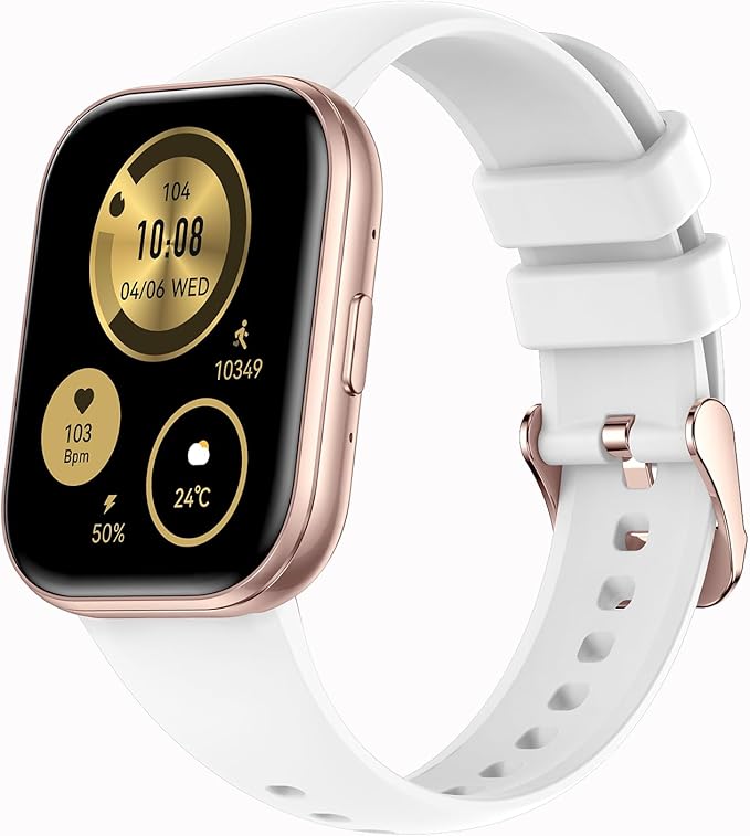 Yihou Smart Watches for Women with Heart Rate Monitor Sleep Monitoring Fitness Tracker for Women Pedometer Calorie Distance Fitness Watch Flashlight for Android iOS Gold White