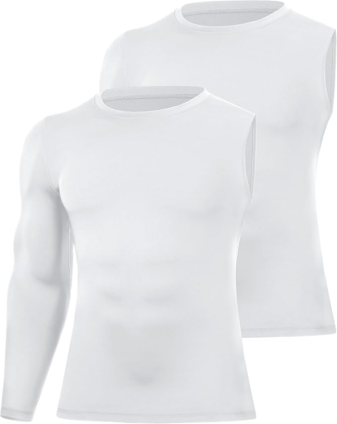 Runhit Men's Basketball One Arm Compression Shirts Long Sleeve 1/2 Single Arm Athletic Undershirt Workout Base Layer Top