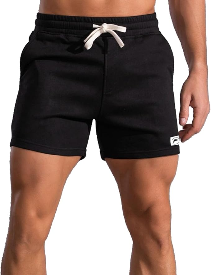 Mens 5 Inch/7 Inch Cotton Shorts Mens Sweat Athletic Shorts for Men Gym Worket Shorts with Pockets