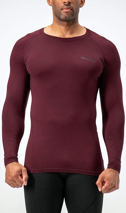 DEVOPS 2 Pack Men's Thermal Long Sleeve Compression Shirts