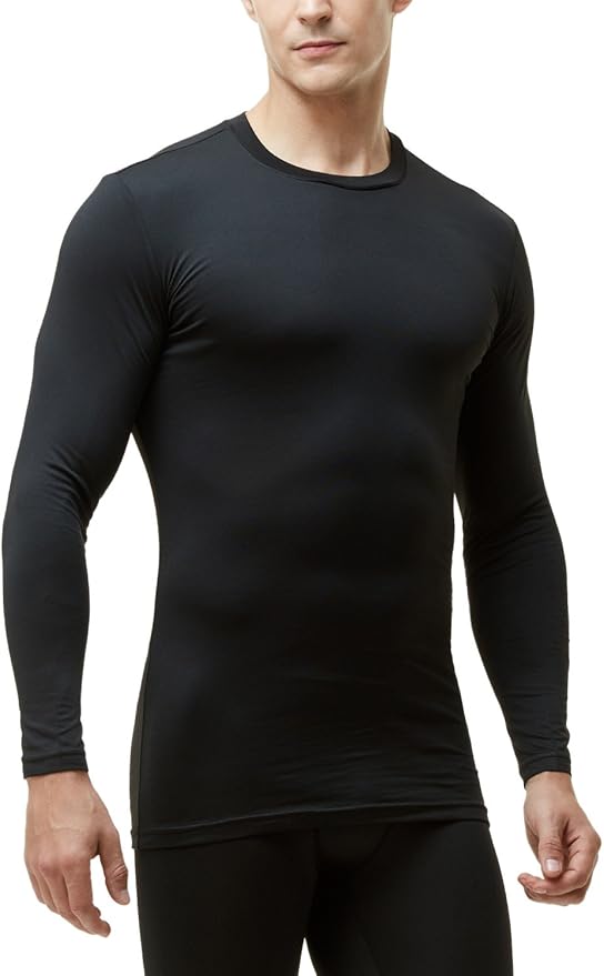 TSLA Men's Thermal Long Sleeve Compression Shirts, Athletic Base Layer Top, Winter Gear Running T-Shirt