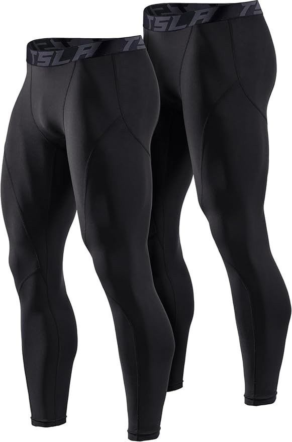 TSLA Men's Thermal Compression Pants, Athletic Sports Leggings & Running Tights, Wintergear Base Layer Bottoms