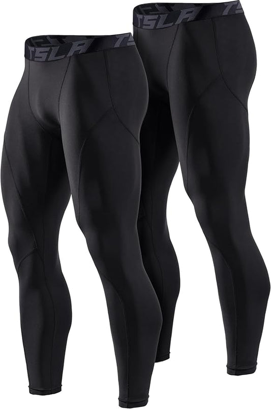 TSLA Men's Thermal Compression Pants, Athletic Sports Leggings & Running Tights, Wintergear Base Layer Bottoms