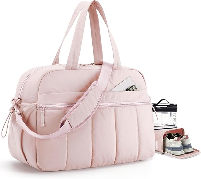 BAGSMART Gym Bag for Women, Duffle Bag for Travel with Wet Pocket, Lightweight Carry on Weekender Duffel, Water Resistant