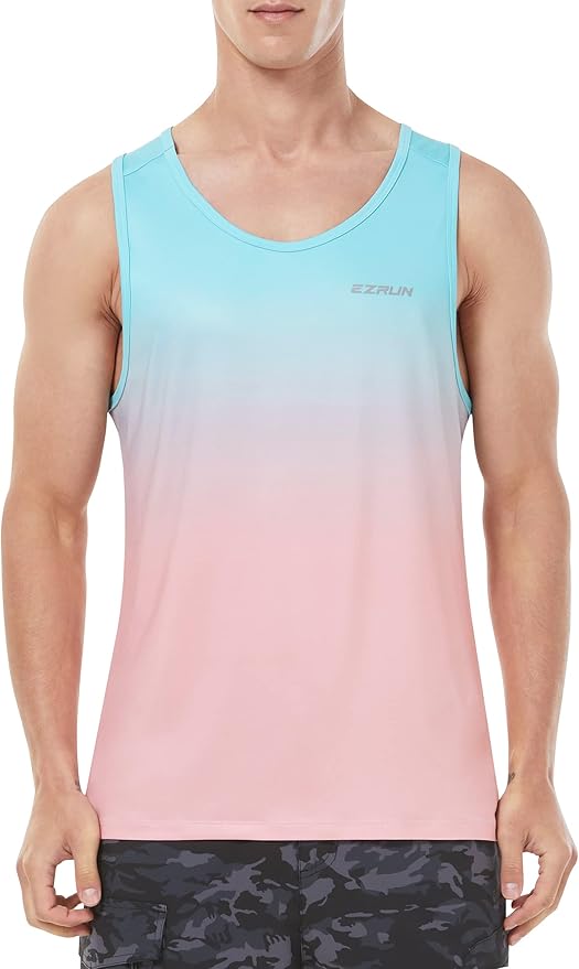 EZRUN Men's Quick Dry Sport Tank Top for Bodybuilding Gym Athletic Jogging Running,Fitness Training Workout Sleeveless Shirts