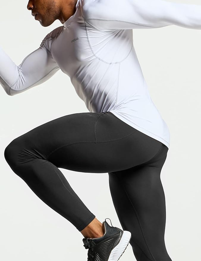 TSLA Men's UPF 50+ Compression Shirts, Cool Dry Long Sleeve Athletic Tops, Sports Baselayer Workout Shirt