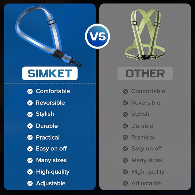 Reflective Sash for Walking at Night, High Visibility Reflective Running Gear Night Walking Safety Gear for Men Women Kids, Reflective Sash with 2 Pcs Reflective Armbands for Running Walking