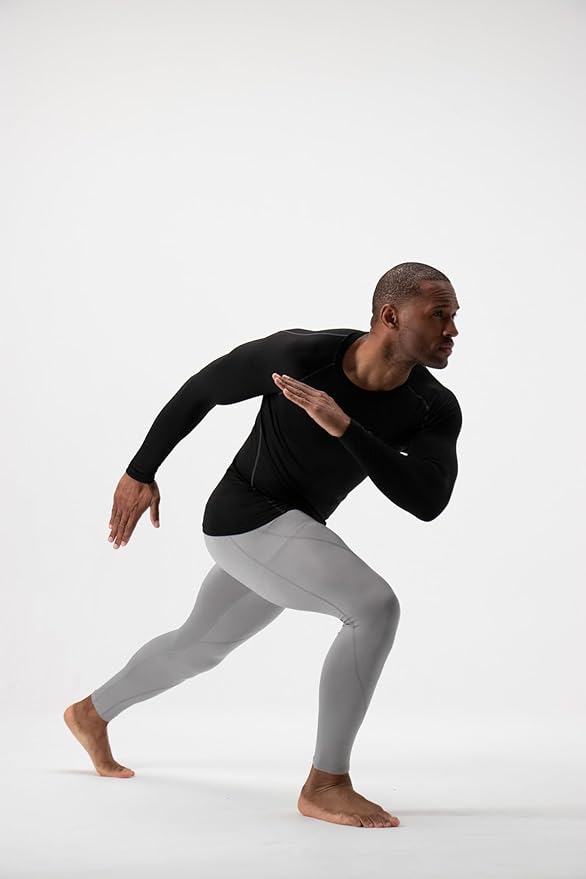 DEVOPS 2 Pack Men's Thermal Long Sleeve Compression Shirts