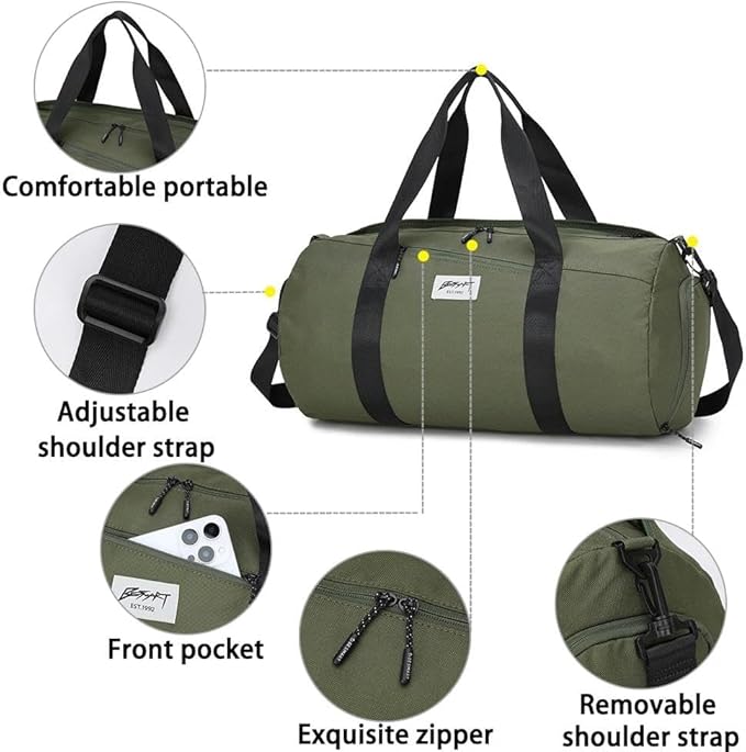 BE SMART Waterproof Mens Gym Bag with Shoe Compartment, Duffle Bags with Wet Pocket for Men, Lightweight Large Sport Duffel Option With Tpu Pocket for Overnight Weekender, Fitness, Swim, Boxing,Travel