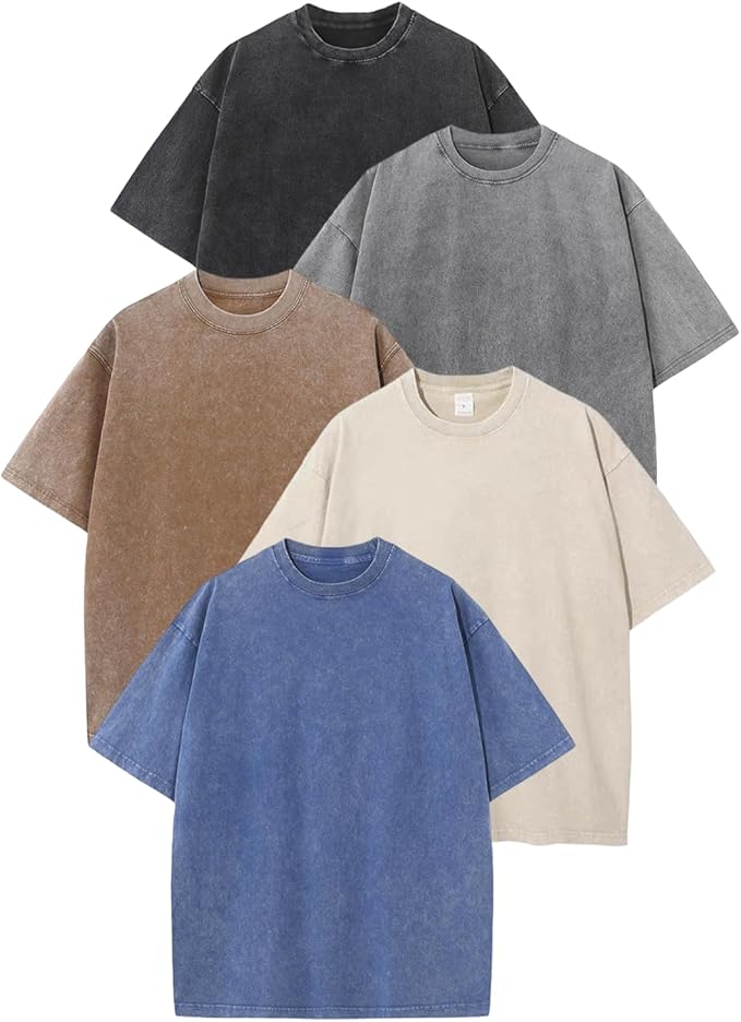 Workout T Shirts for Men Oversized Gym Loose Fit Tshirt Heavy Cotton Washed Vintage Faded Sleeping Tee Unisex Tops