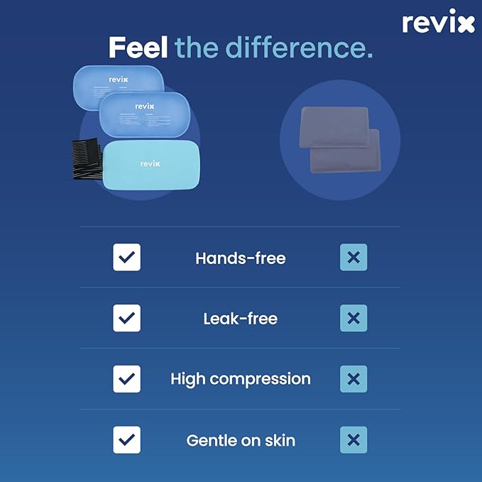 REVIX Gel Ice Packs Reusable 14" x 7" – 2 Packs Flexible Cold Compress with Strap for Back, Shoulder, Hip, Thigh – Extra Large Ice Pack for Everyday Recovery & Cooling Relief