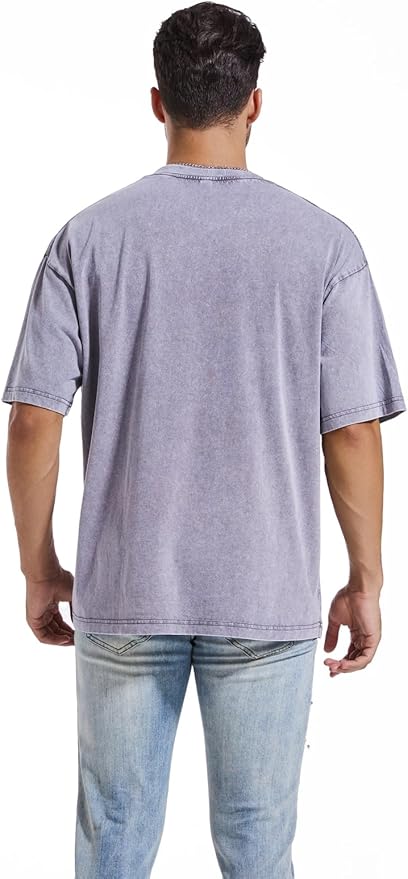 3 Pcs Men's Oversized Heavy Cotton Summer T-Shirts Vintage Tee Loose Fit Short Sleeve Casual Tshirts for Men Women