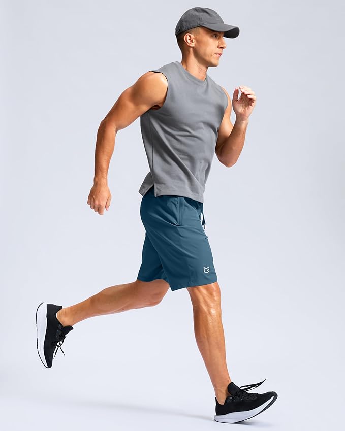 G Gradual Men's Athletic Running Shorts with Zipper Pockets Quick Dry 7"/ 5"/ 9" Workout Gym Shorts for Basketball Hiking