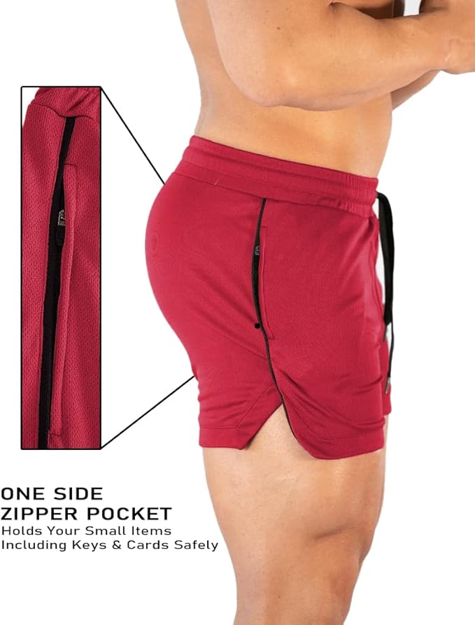 FLYFIREFLY Men's Gym Workout Shorts Running Lightweight Athletic Short Pants Bodybuilding Training