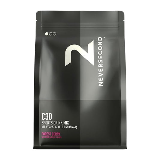 Neversecond C30 Sports Drink, High-Performance Electrolyte Hydration & Nutrition, Never2 Sports Drink Mix for Triathlons, Cycling & Marathons – Forest Berry - (640g, 20 Serving-Count)