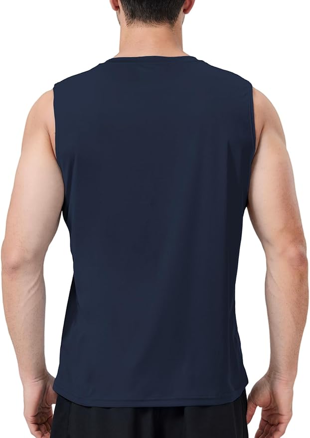 Men's Sleeveless UPF 50+ Swim Shirts Quick Dry Workout Tank Top UV Protection Running Gym Muscle T Shirts