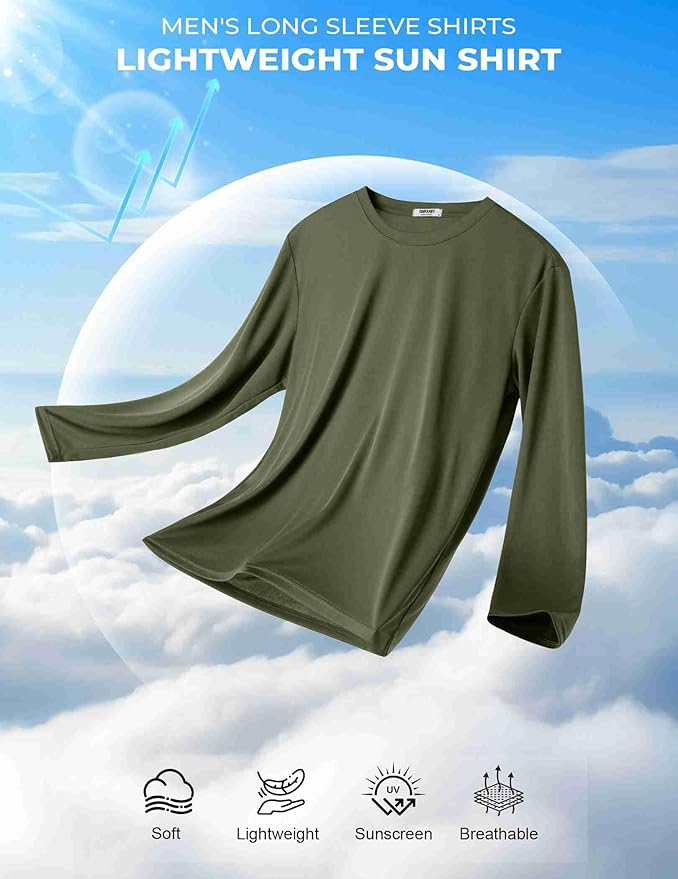 COOFANDY Long Sleeve Shirts for Men Moisture Wicking Activewear T-Shirts Workout Running Shirts