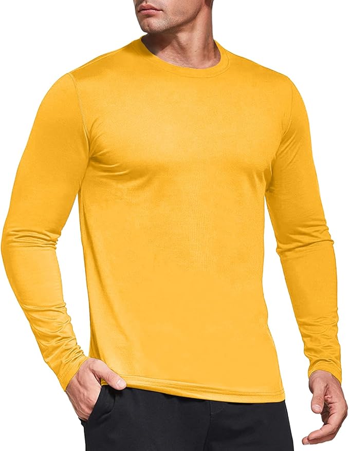 Men's 1, 3 or 5 Pack Performance Long Sleeve T-Shirts, UPF 50+ Sun Protection Shirts, Athletic Gym Workout Shirts for Running