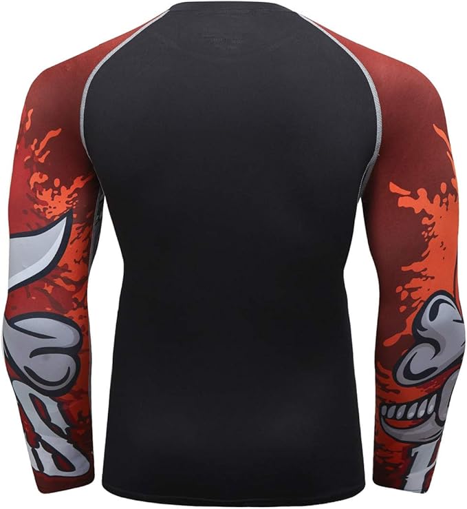 Men's Soft Fit Long Sleeve Workout Rashguard Cool Dry Compression Fitness Shirt