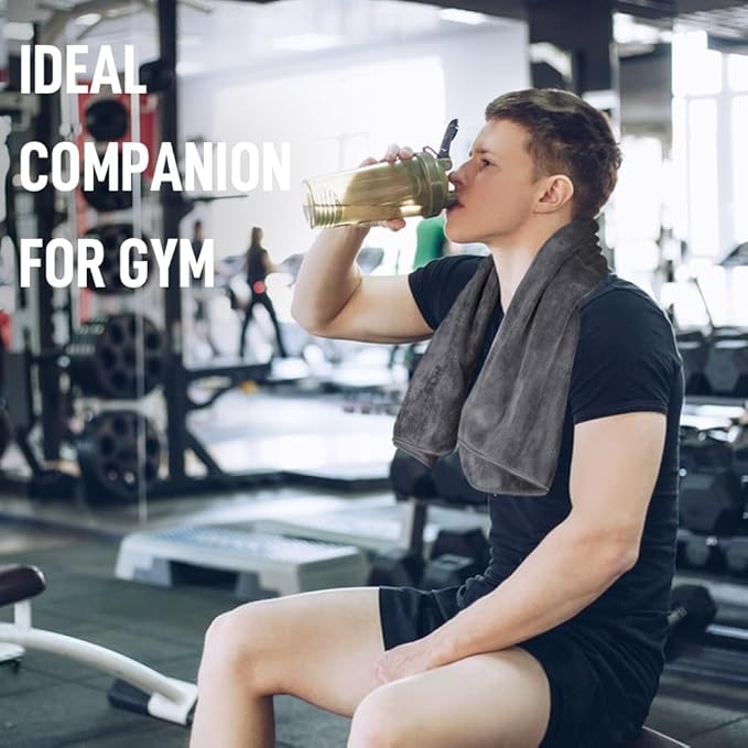 SINLAND Microfiber Gym Towels Sports Fitness Workout Sweat Towel Super Soft and Absorbent 3 Pack 16 Inch X 32 Inch