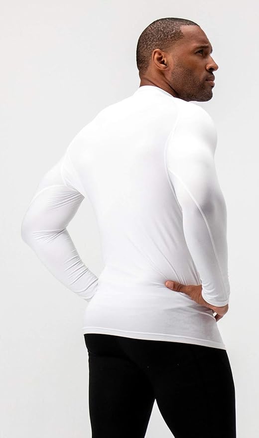 DEVOPS 2 Pack Men's Thermal Turtle Mock Neck Shirts, Compression Long Sleeve Tops and Hoodies