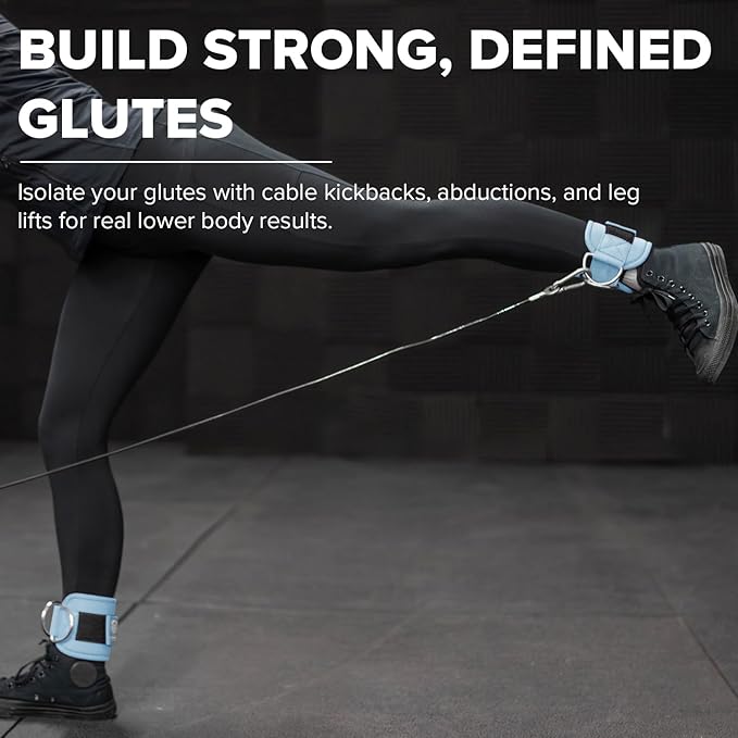 Women's Ankle Strap for Cable Machines & Resistance Bands: Gym & Home Workout Cuff Attachment for Leg Extensions, Kickbacks, Hip Abductors - Booty Exercises