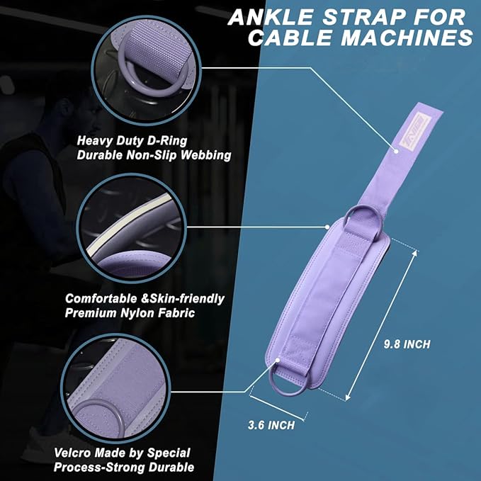 TAVIEW Ankle Straps Cable Machine Attachment for Gym - Cable Kickback Ankle Straps - Padded Ankle Cuffs for Glute Kickbacks and Leg Workouts