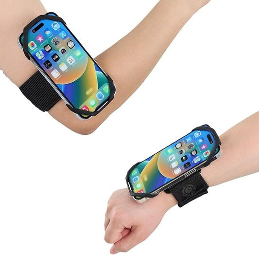 Universal Phone Armband and Wrist Holder 360 Rotatable Sports Arm Band for Running Jogging Gym Workouts iPhone 14 13 12 11 Pro Max Samsung Galaxy S21 S20 Fits Smartphones 4 to 7 Inches, More