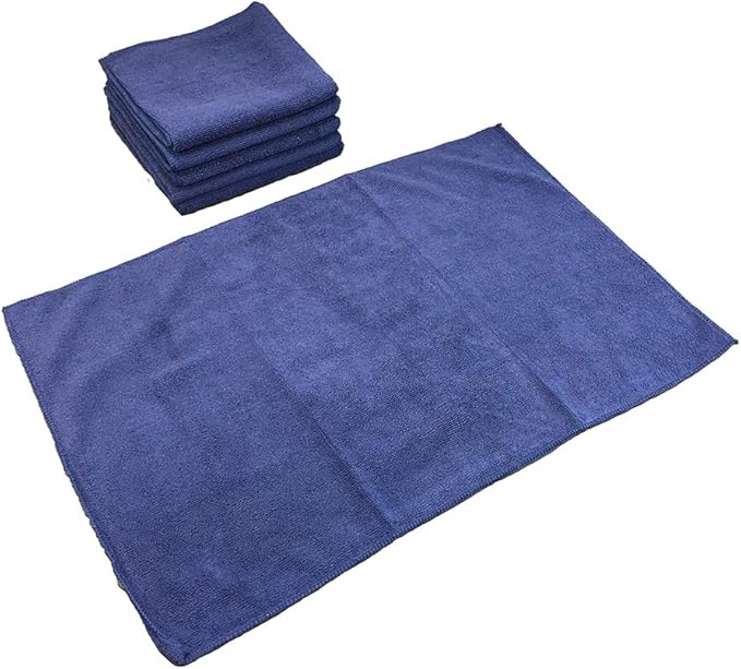 Arkwright Microfiber Gym Towel - Pack of 12 - Super Soft, Quick Dry Workout Sweat Towels, 300 GSM Lightweight & Absorbent for Sports, Working Out, Yoga, and Spa, 16 x 27 in, Navy