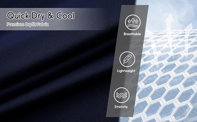 Men's Long Sleeve Moisture Wicking Athletic Shirts, Dry Fit Long Sleeve UV Protection Shirts Men for Workout, Running, Hiking