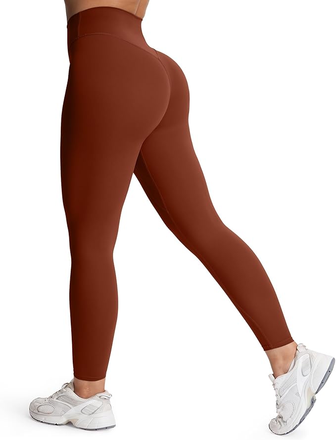 Aoxjox High Waisted Workout Leggings for Women Tummy Control Buttery Soft Yoga Metamorph Deep V Pants 26"