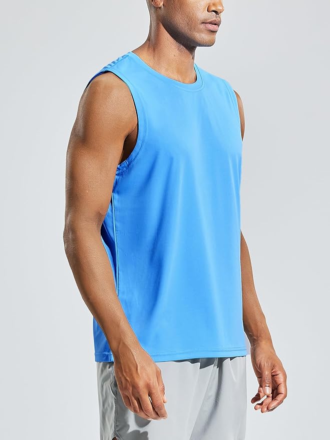 MIER Men's Workout Tank Tops UPF 50+ Swim Shirts Quick Dry Running Sleeveless UV Protection Muscle Tees