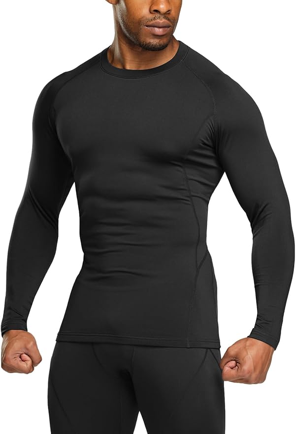 TSLA Men's Thermal Long Sleeve Compression Shirts, Athletic Base Layer Top, Winter Gear Running T-Shirt