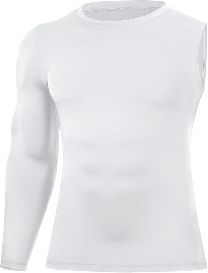 Runhit Men's Basketball One Arm Compression Shirts Long Sleeve 1/2 Single Arm Athletic Undershirt Workout Base Layer Top