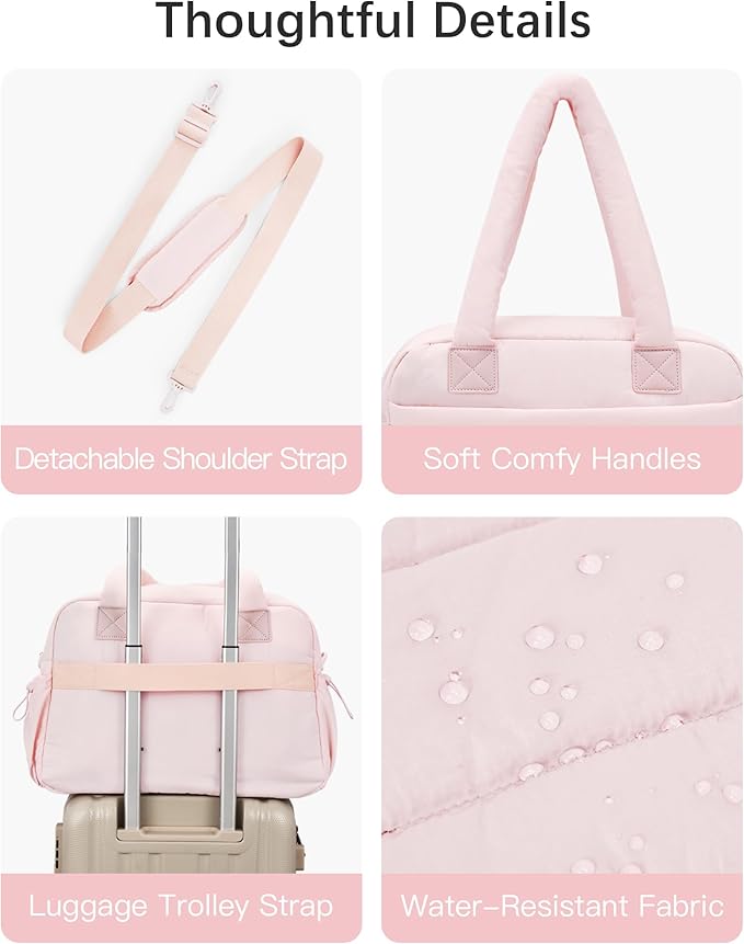 oscaurt Gym Bag for Women Lightweight Duffle Bag for Travel with Toiletry Pouch Water Resistant Carry On Weekender Overnight Duffel