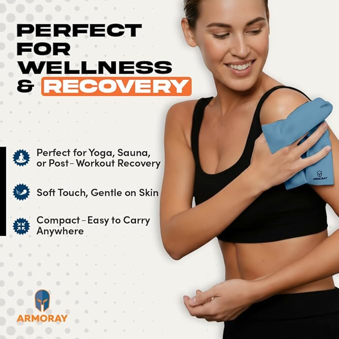 ARMORAY Sweat Absorbing Towel Handkerchief – Quick-Dry Microfiber Gym Towels for Face, Hands & Body – Workout Towel for Men, Sport Rag, Perfect for Tennis, Pickleball & Sauna Use by Women