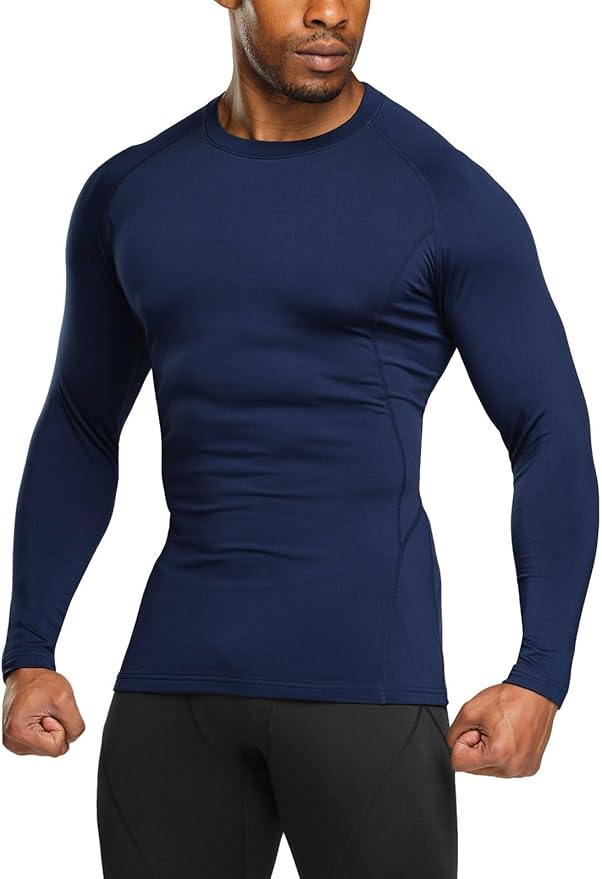 TSLA Men's Thermal Long Sleeve Compression Shirts, Athletic Base Layer Top, Winter Gear Running T-Shirt